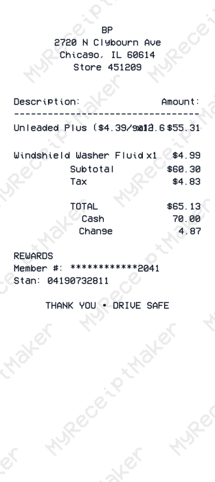 BP Receipt