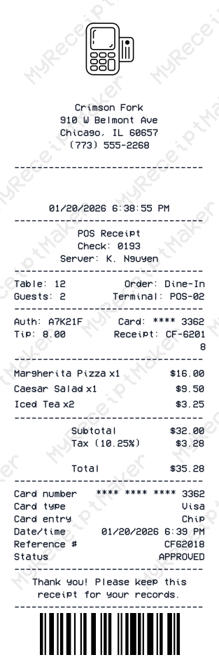 Generic POS Receipt