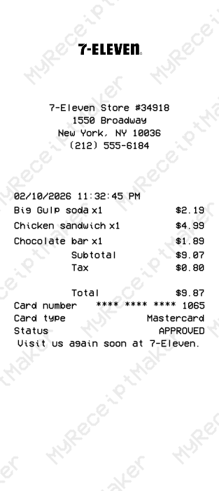 7-Eleven Receipt