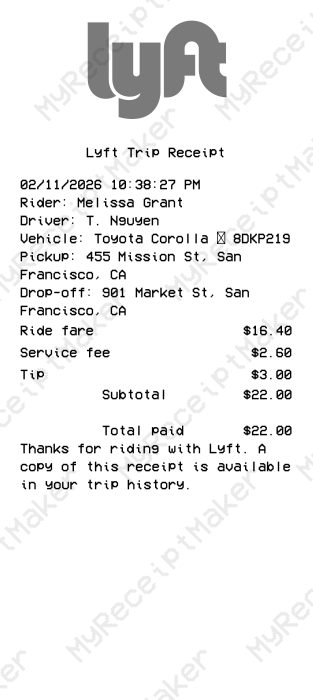 Lyft Receipt