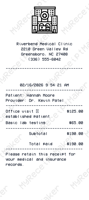 Clinic Receipt