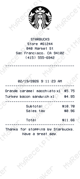 Starbucks Receipt