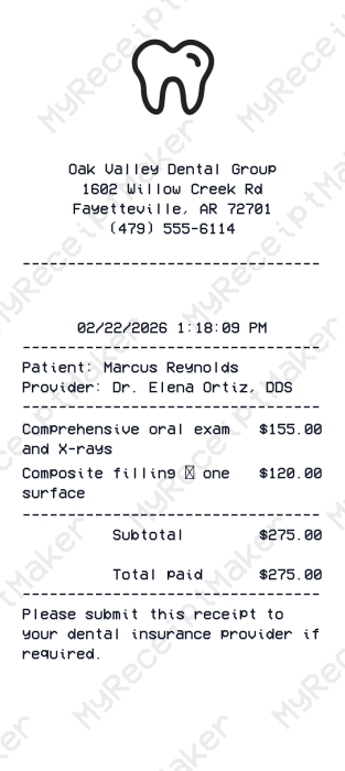 Dental Receipt