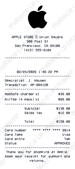 Apple Receipt