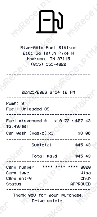 Gas Receipt