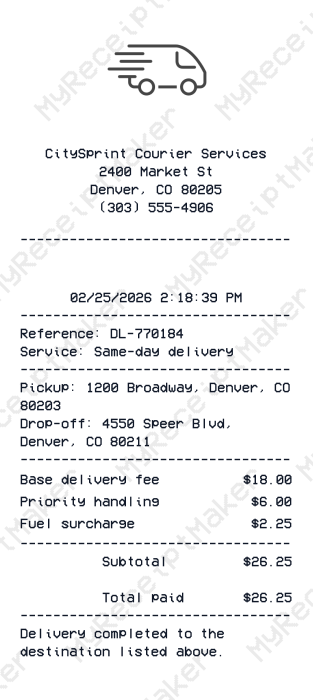 Delivery Receipt