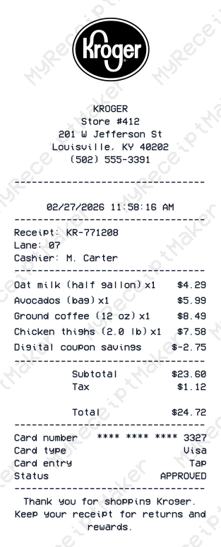 Kroger Receipt