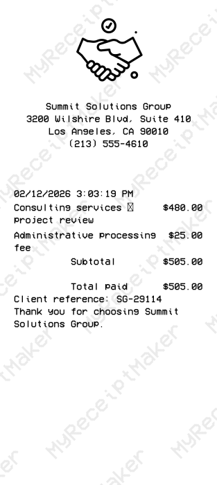 Generic Business Receipt