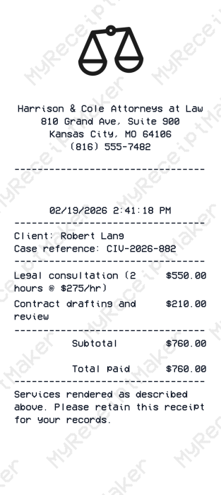 Law Firm Receipt