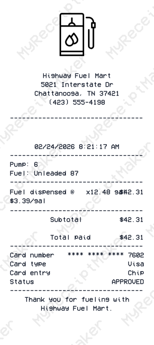Petrol Receipt