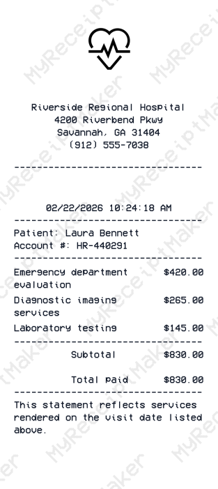 Hospital Receipt